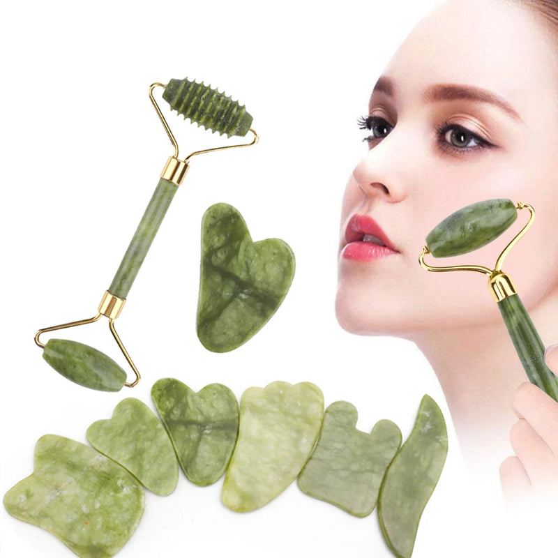 Jade Roller & Gua Sha Massager Kit